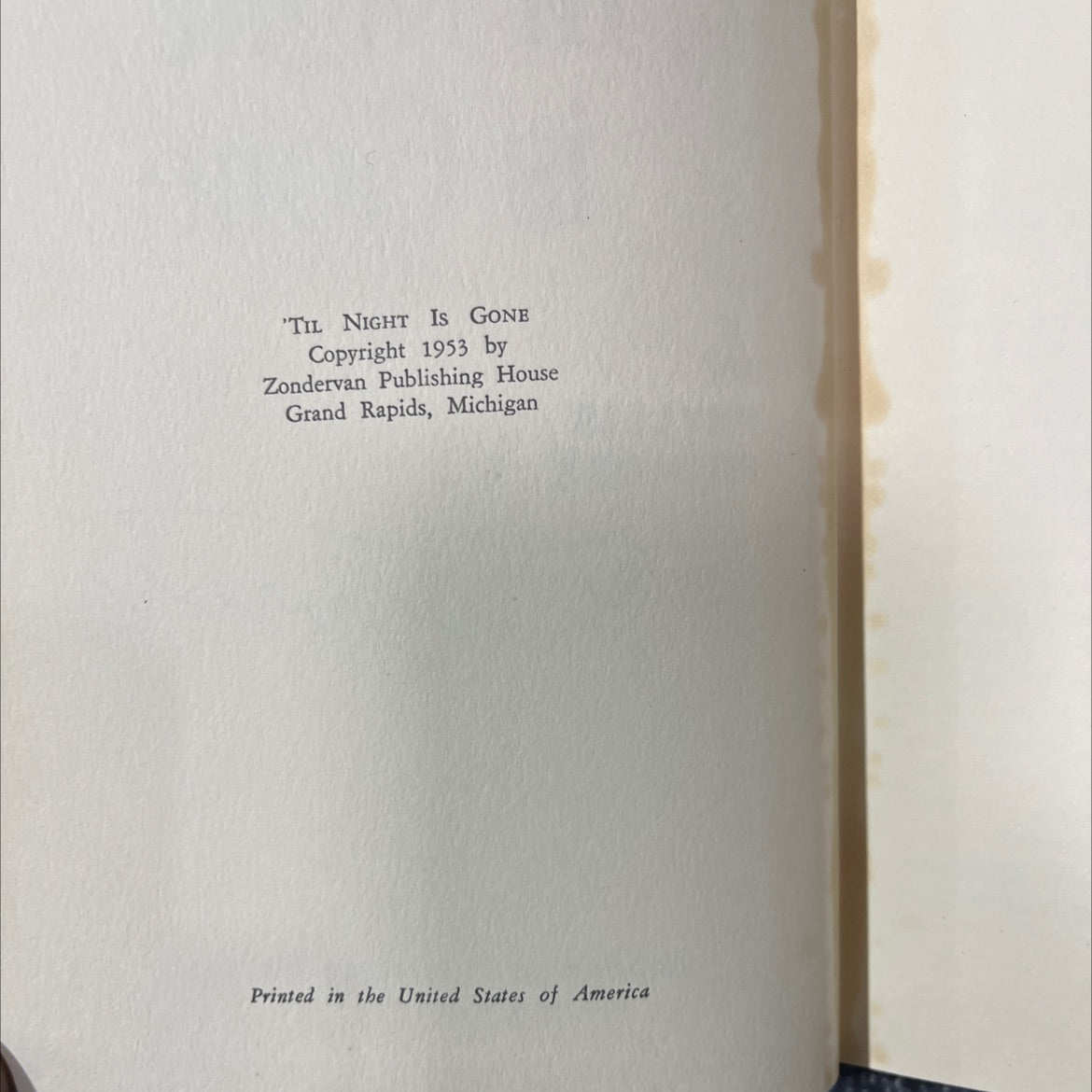 'til night is gone book, by phyllis primmer, 1953 Hardcover image 3