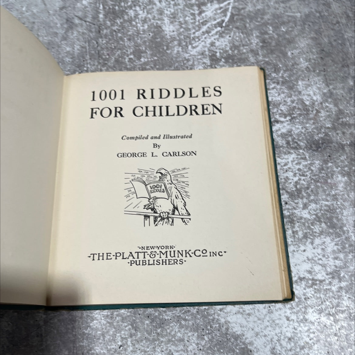1001 riddles for children book, by george l. carlson, 1949 Hardcover image 2