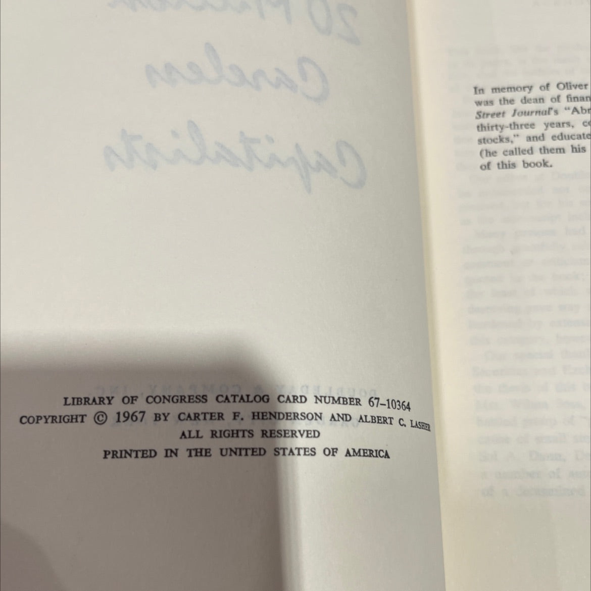 20 million careless capitalists book, by Carter F. Henderson and Albert C. Lasher, 1967 Hardcover image 3