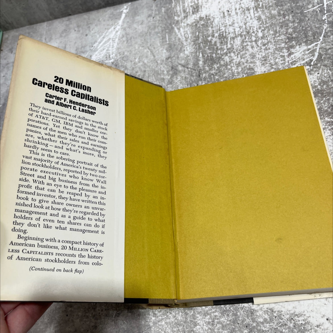 20 million careless capitalists book, by Carter F. Henderson and Albert C. Lasher, 1967 Hardcover image 4
