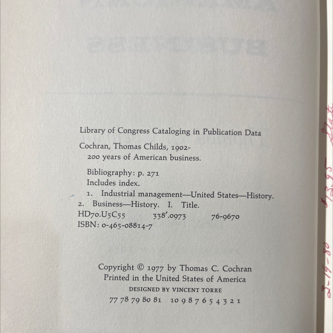 200 years of american business book, by Thomas C. Cochran, 1977 Hardcover image 3