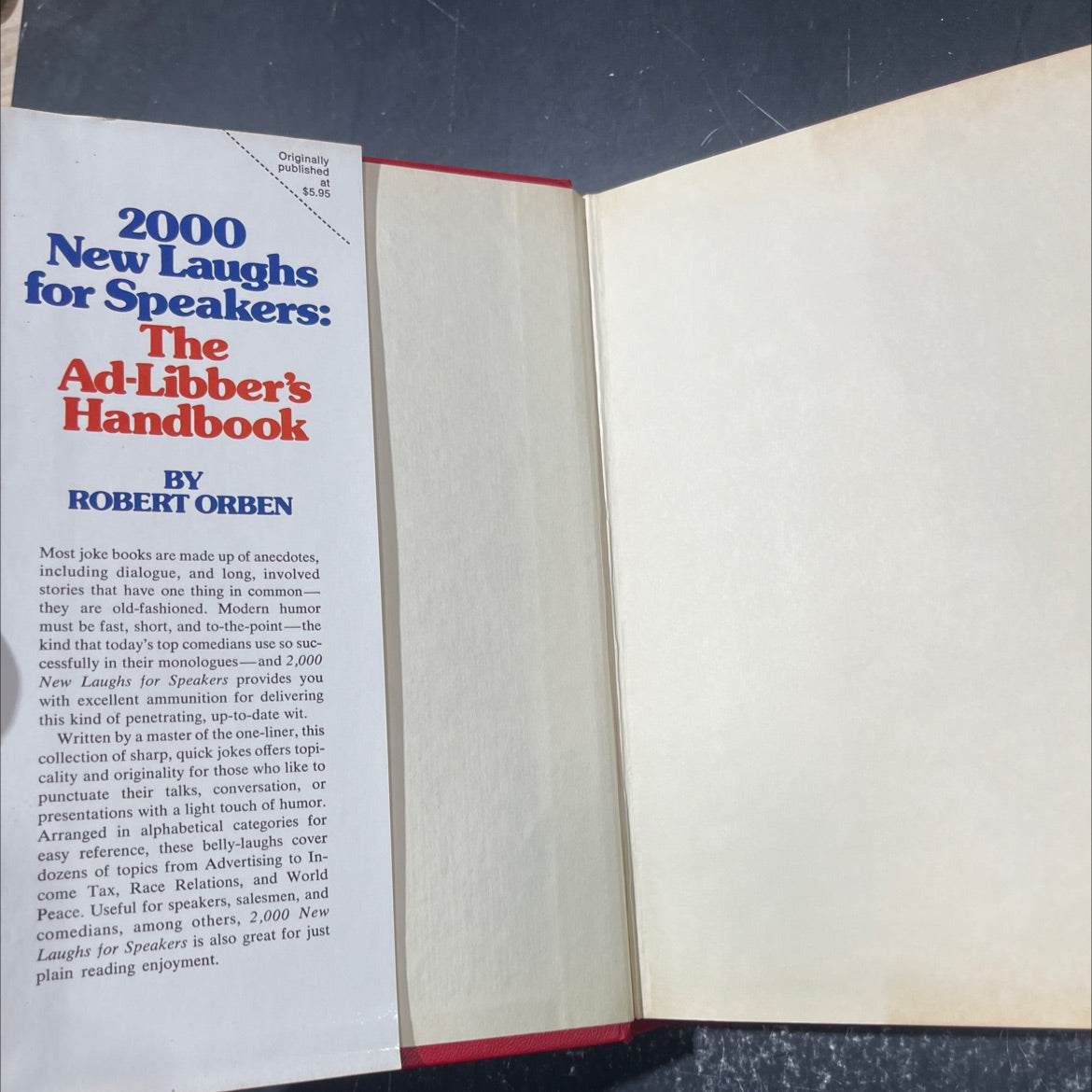 2000 new laughs for speakers book, by Robert Orben, 1978 Hardcover image 4