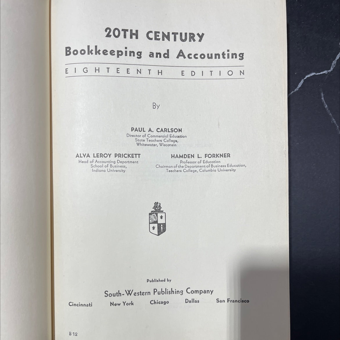 20th century bookkeeping and accounting book, by Paul A. Carlson, Alva Leroy Prickett, Hamden L. Forkner, 1940 Hardcover image 2