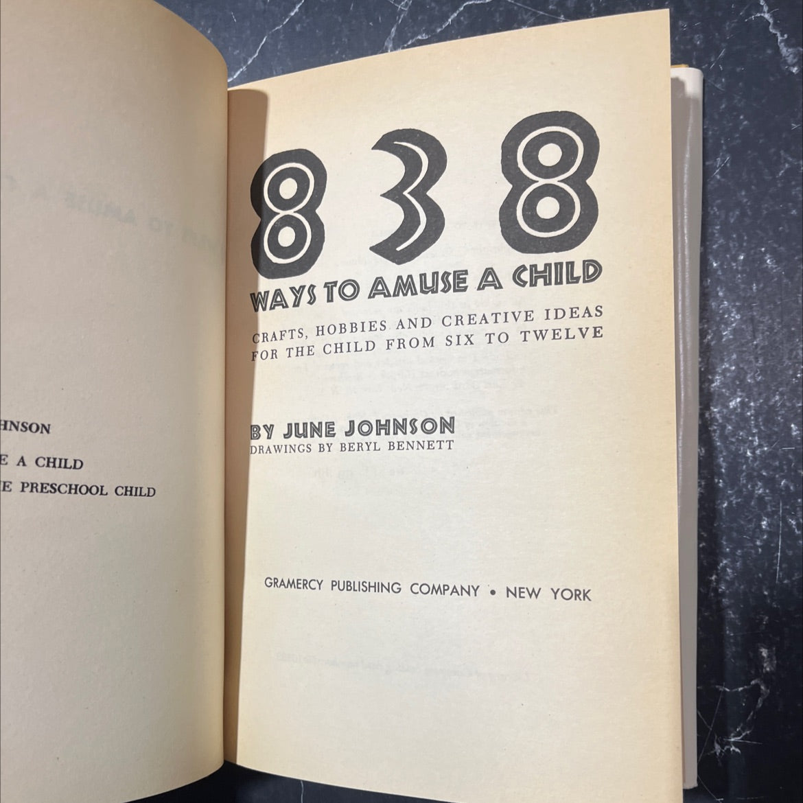 838 ways to amuse a child book, by June Johnson, 1960 Hardcover image 2