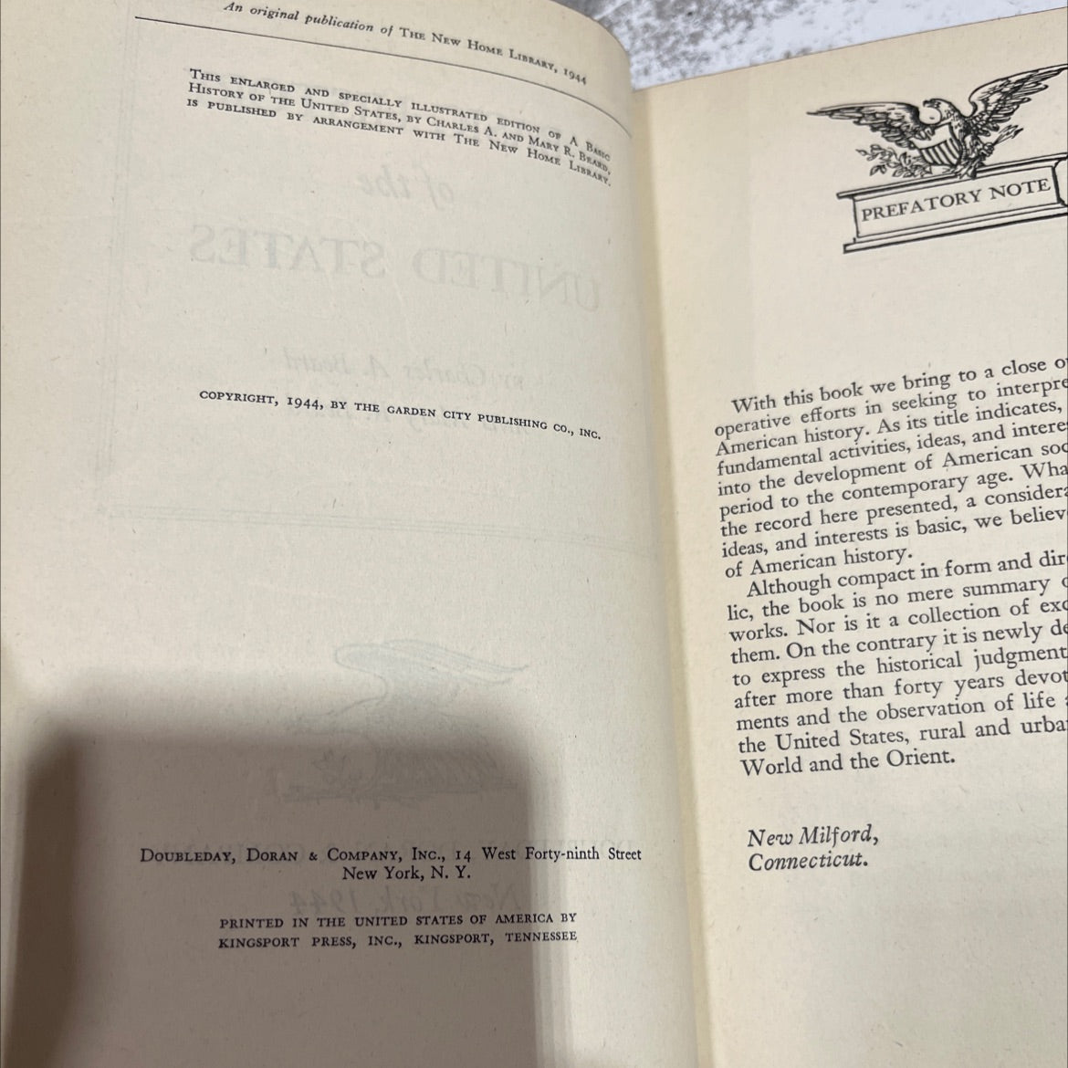 a basic history of the united states book, by charles a. beard and mary r. beard, 1944 Hardcover image 3