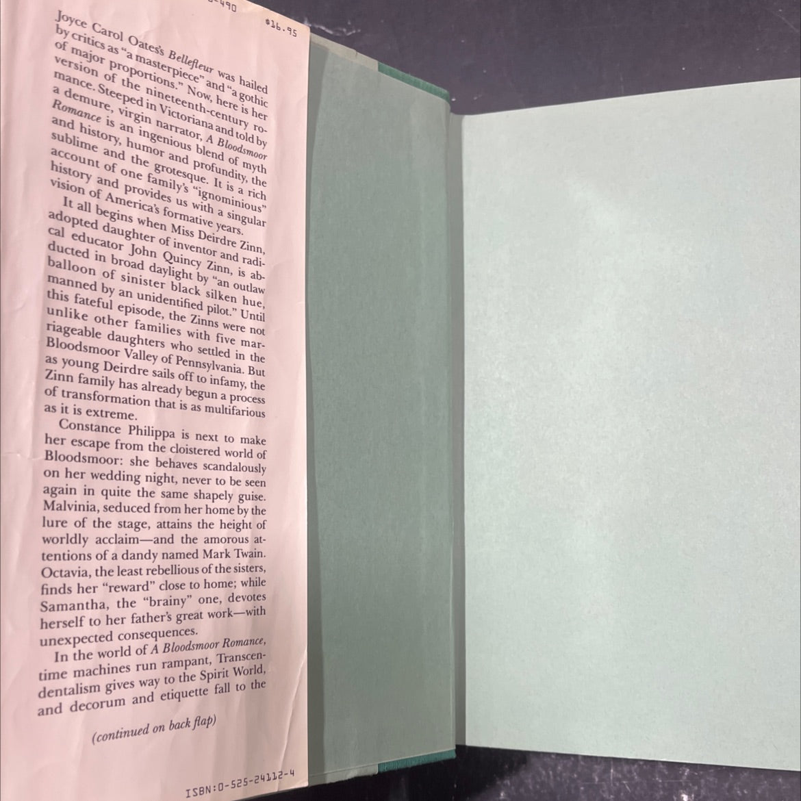 a bloodsmoor romance book, by joyce carol oates, 1982 Hardcover image 4