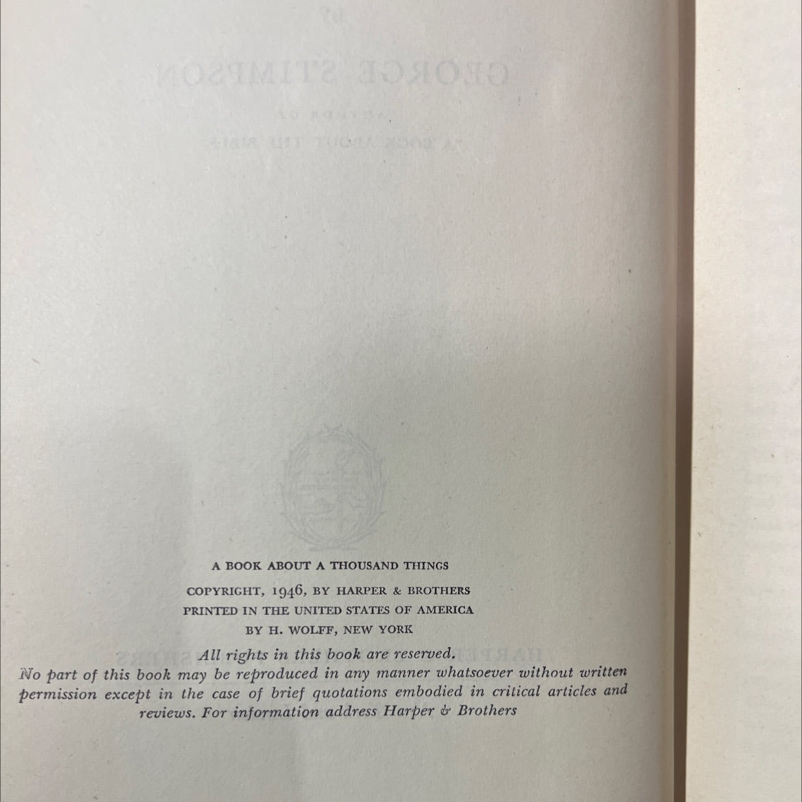 a book about a thousand things book, by george stimpson, 1946 Hardcover image 3