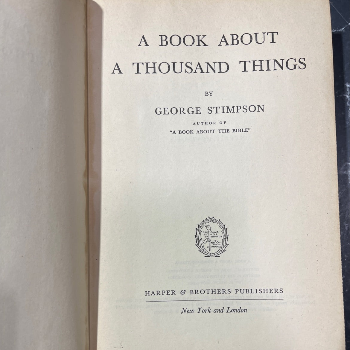 a book about a thousand things book, by george stimpson, 1946 Hardcover image 2