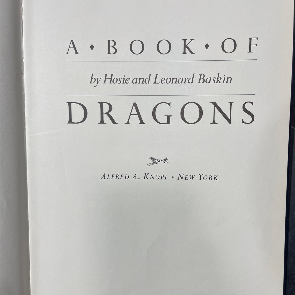 a book of dragons book, by hosie baskin, 1985 Hardcover image 2