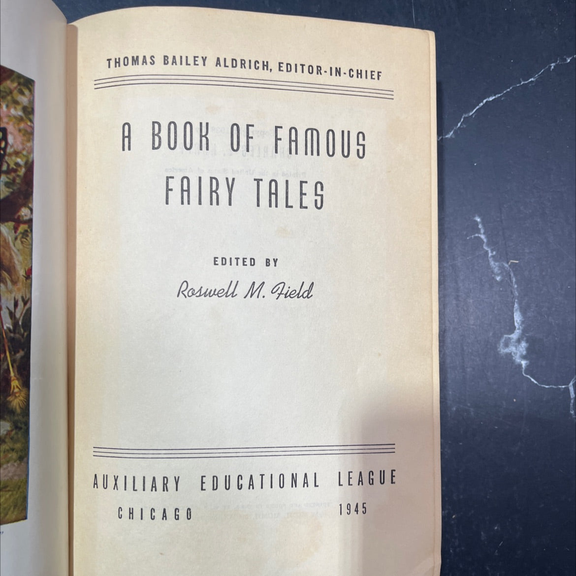 a book of famous fairy tales book, by thomas bailey aldrich, 1945 Hardcover image 2