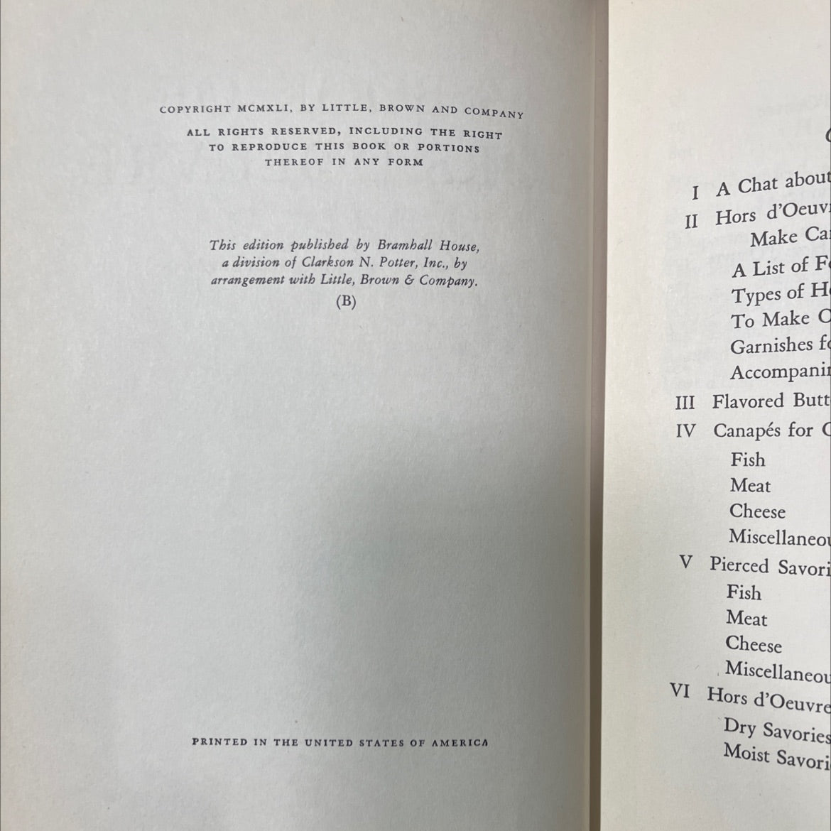 a book of hors d'oeuvre book, by lucy g. allen, 1941 Hardcover image 3