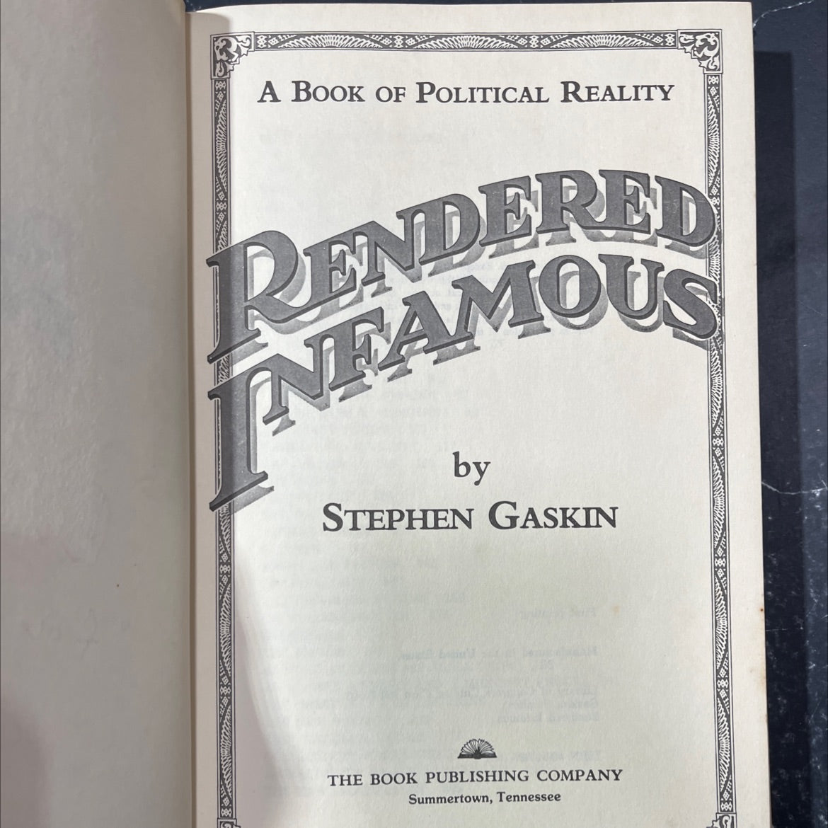 a book of political reality rendered infamous book, by stephen gaskin, 1981 Hardcover image 2