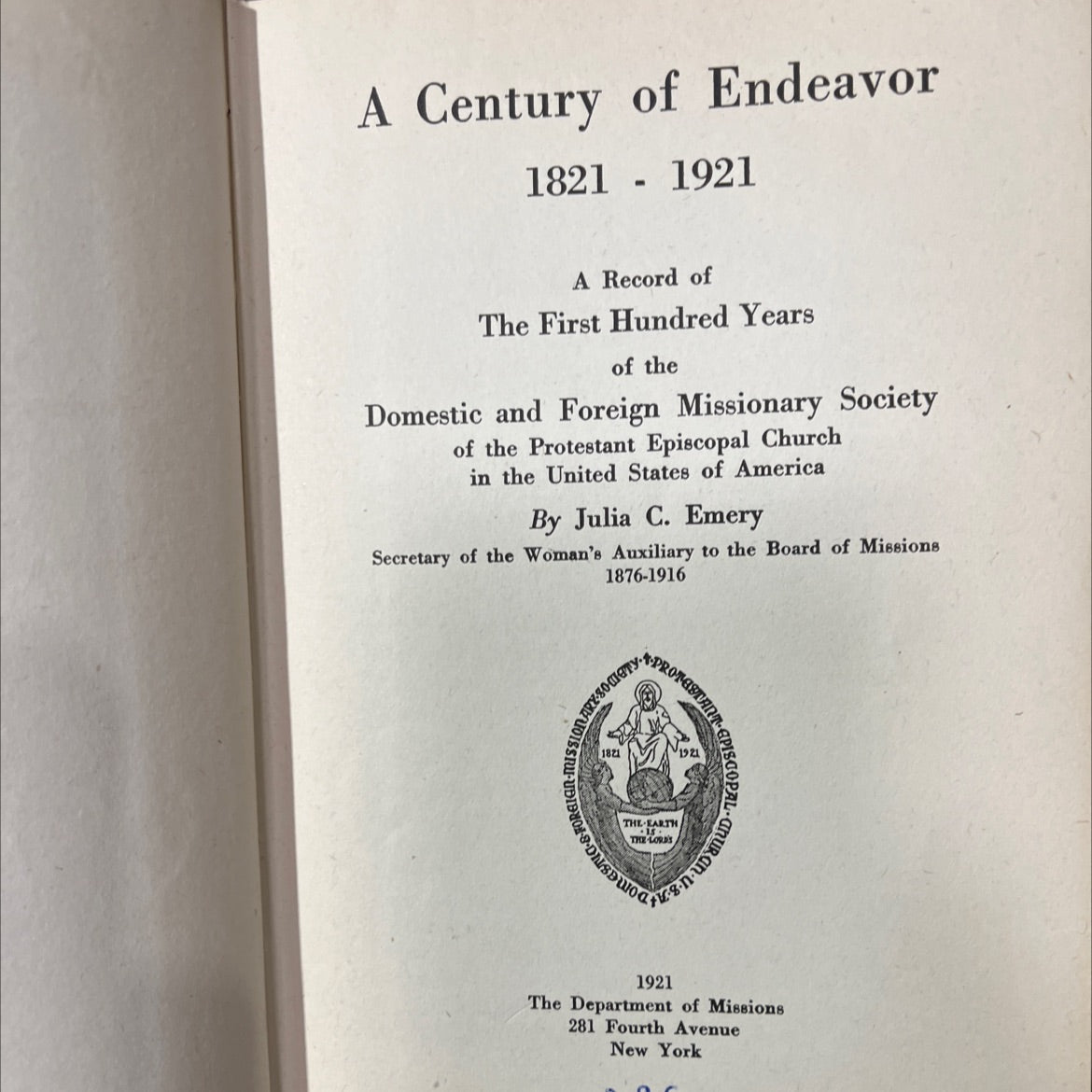 a century of endeavor book, by julia c. emery, 1921 Hardcover image 2