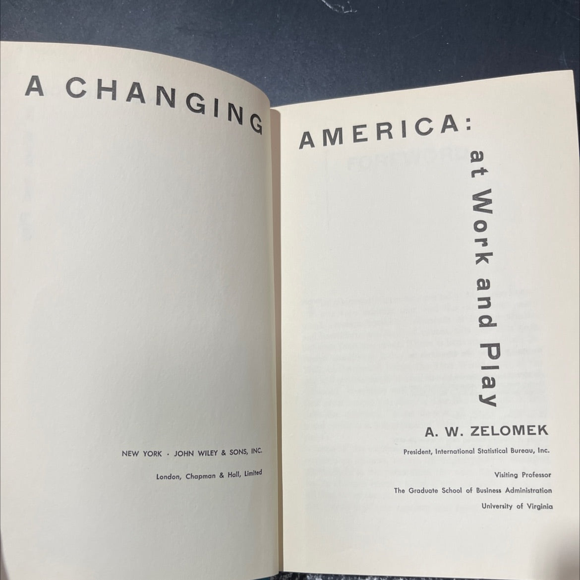 a changing america book, by a. w. zelomek, 1959 Hardcover image 2