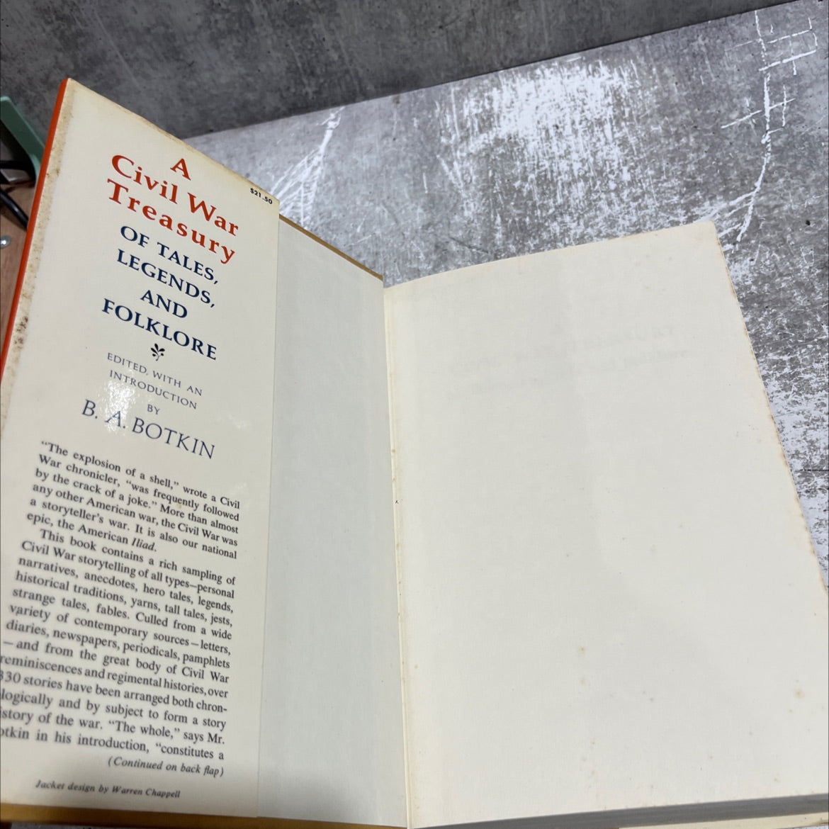 a civil war treasury of tales, legends and folklore book, by b. a. botkin, 1960 Hardcover image 4
