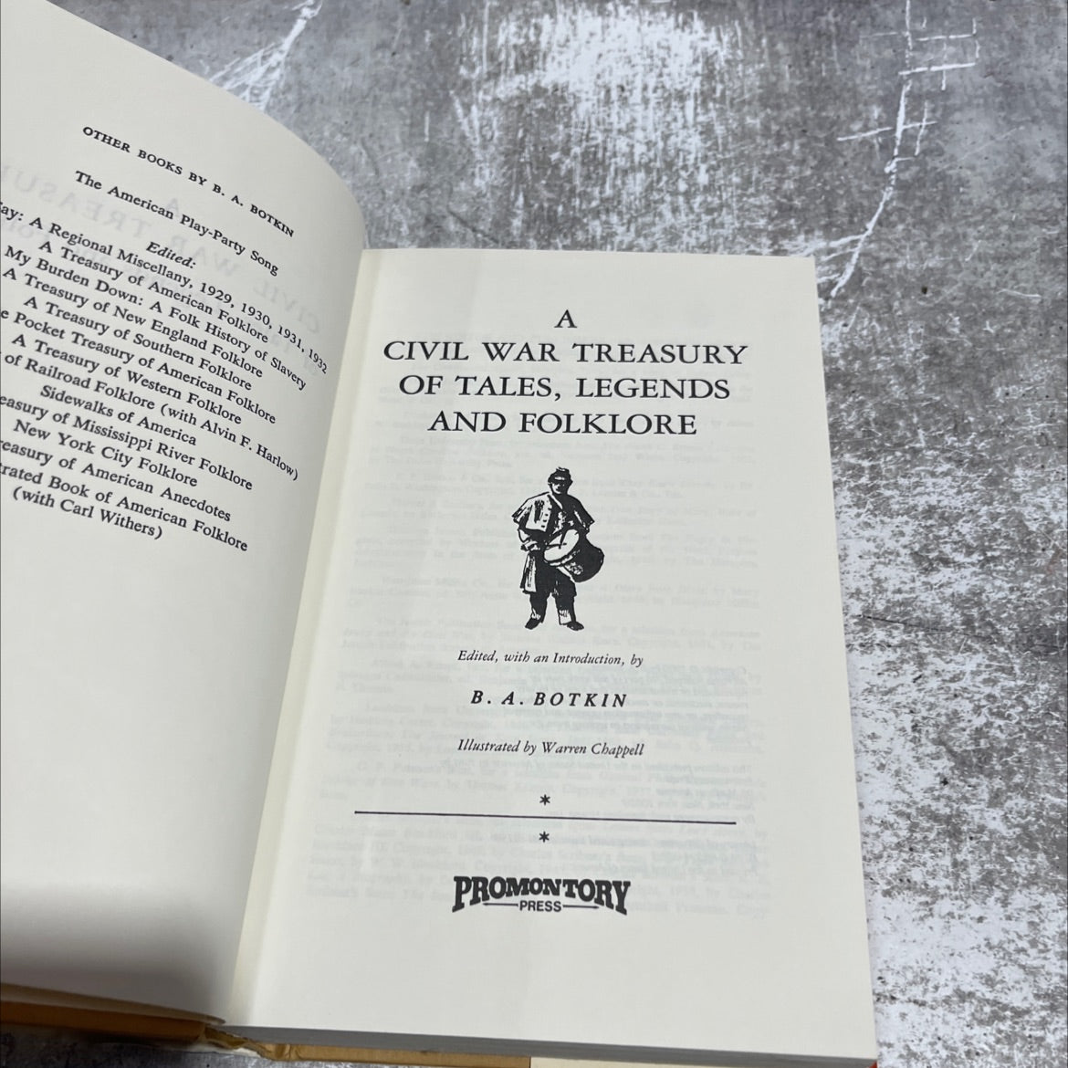 a civil war treasury of tales, legends and folklore book, by b. a. botkin, 1960 Hardcover image 2