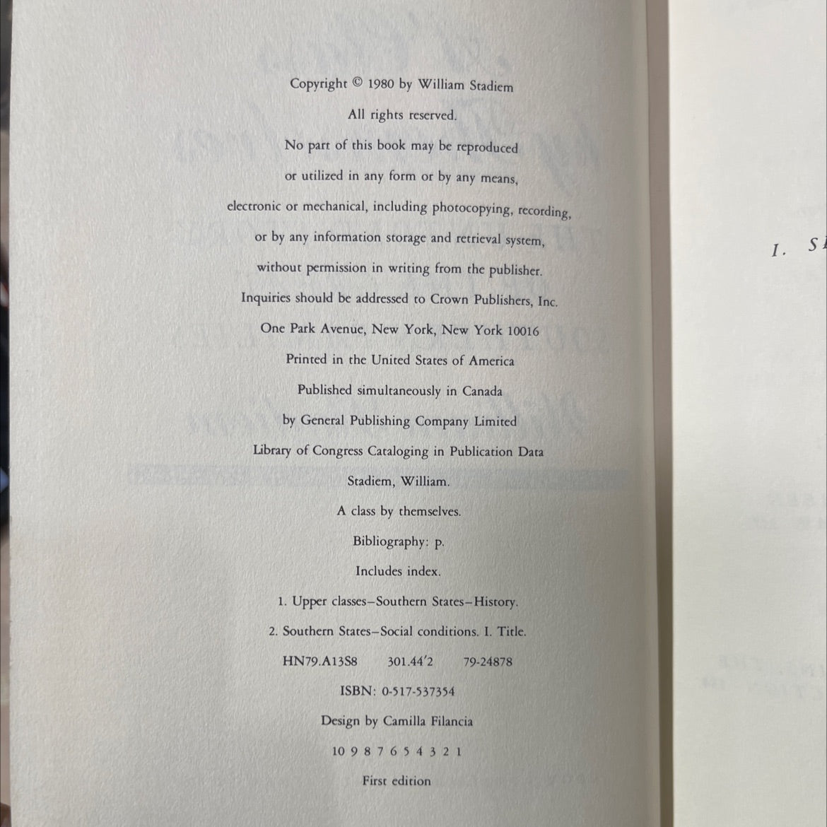 a class by themselves book, by william stadiem, 1980 Hardcover image 3
