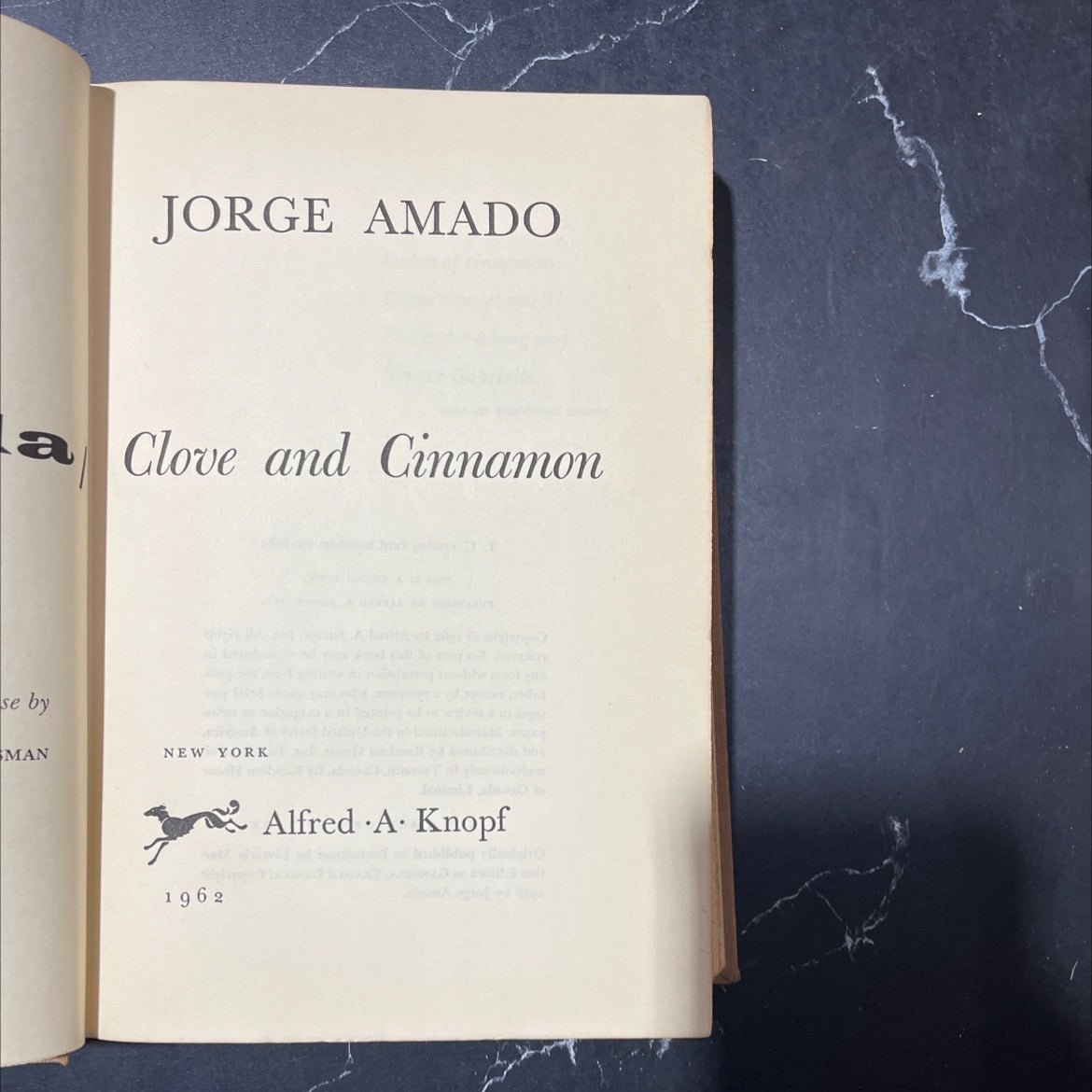 a clove and cinnamon book, by jorge amado, 1962 Hardcover image 2