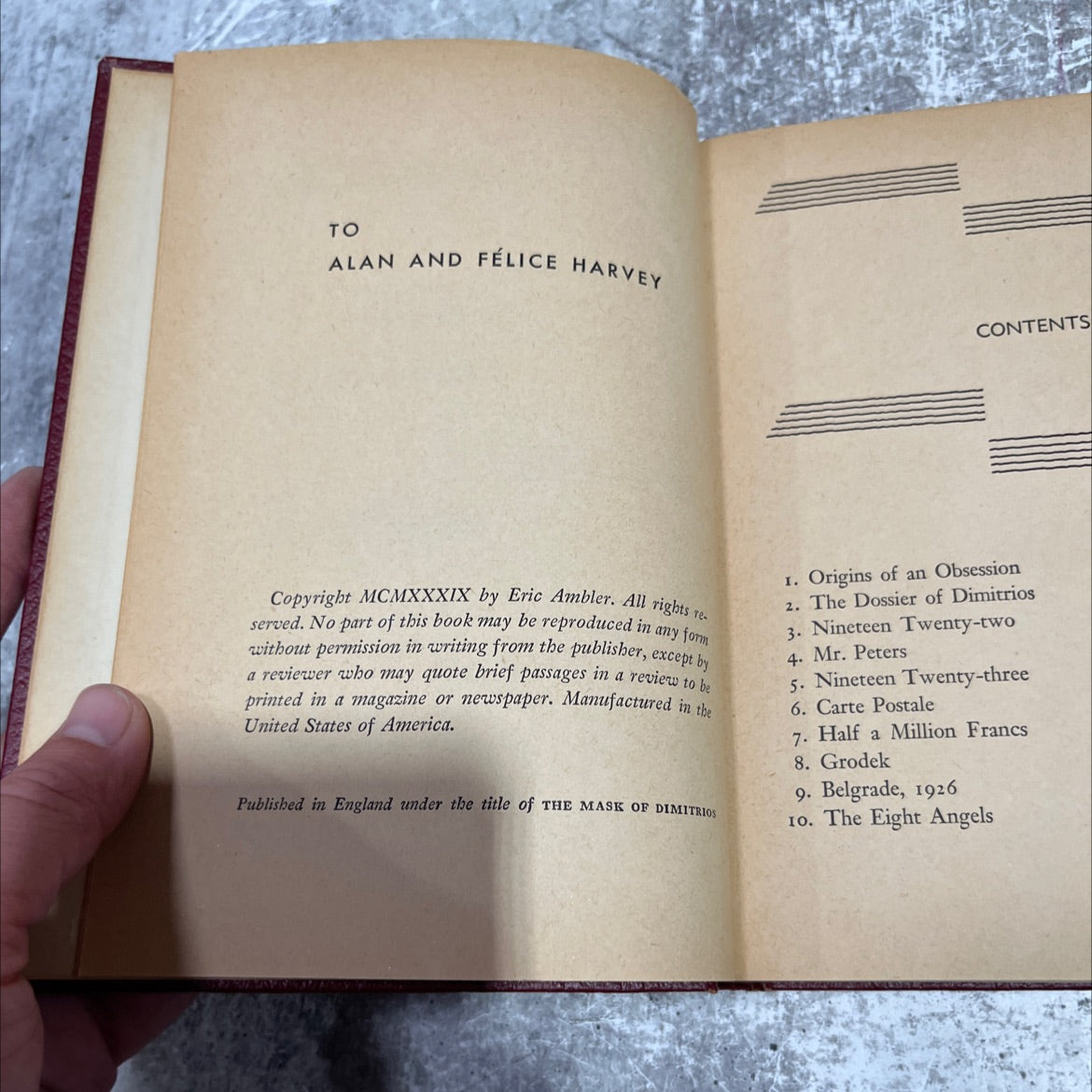 a coffin for dimitrios book, by eric ambler, 1939 Hardcover image 3