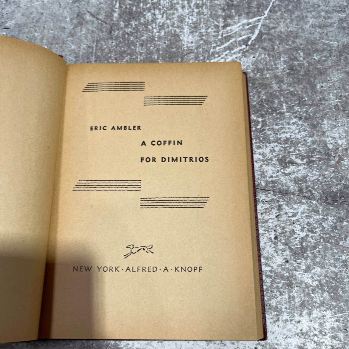 a coffin for dimitrios book, by eric ambler, 1939 Hardcover image 2