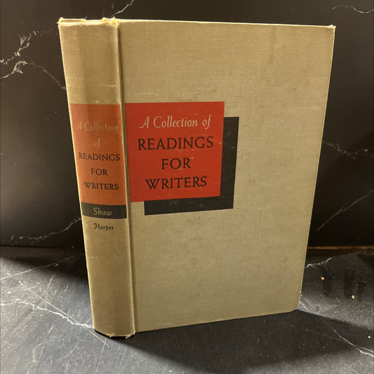 a collection of readings for writers book, by harry shaw, 1946 Hardcover image 1