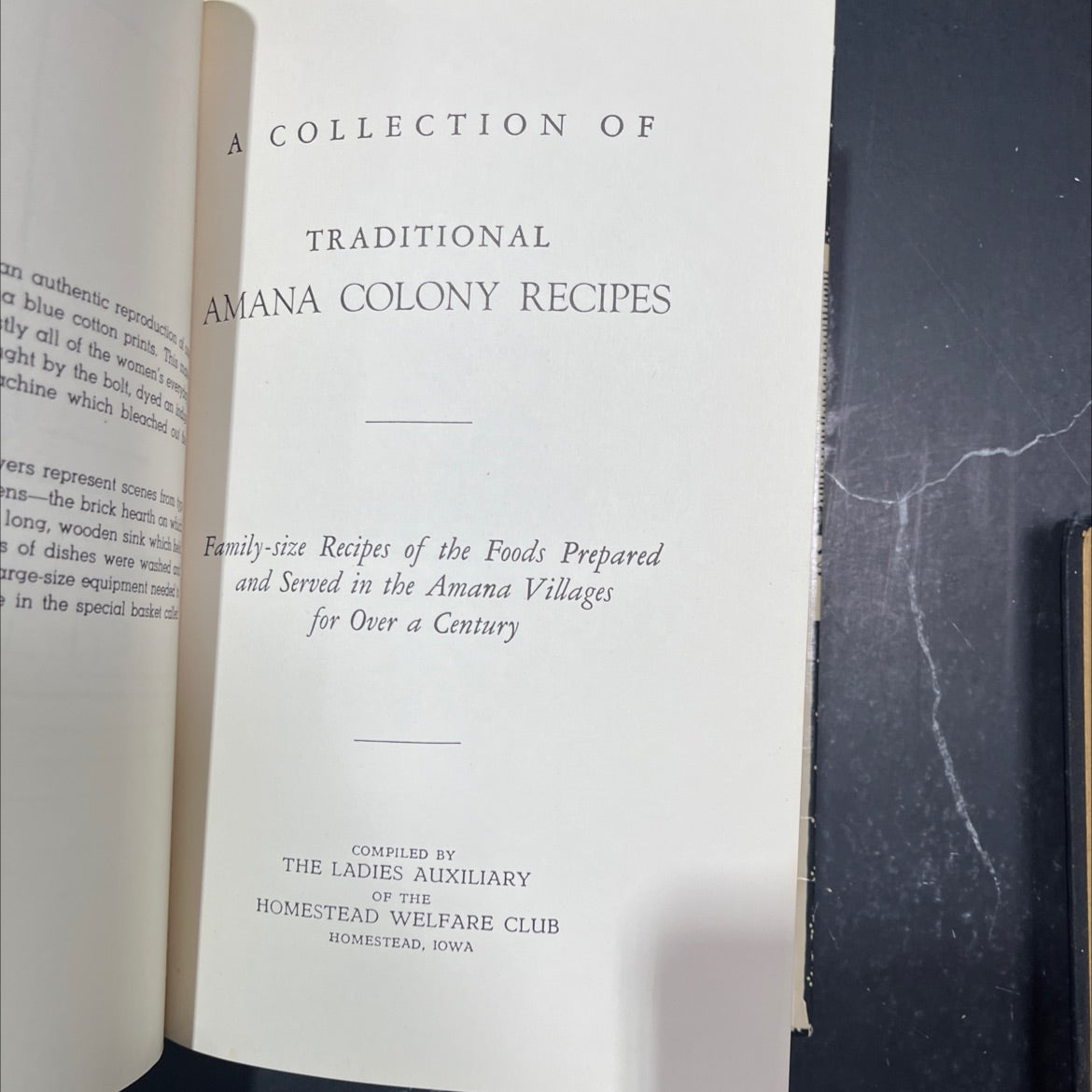 a collection of traditional amana colony recipes book, by ladies auxiliary of the homestead welfare club, 1976 Hardcover image 2