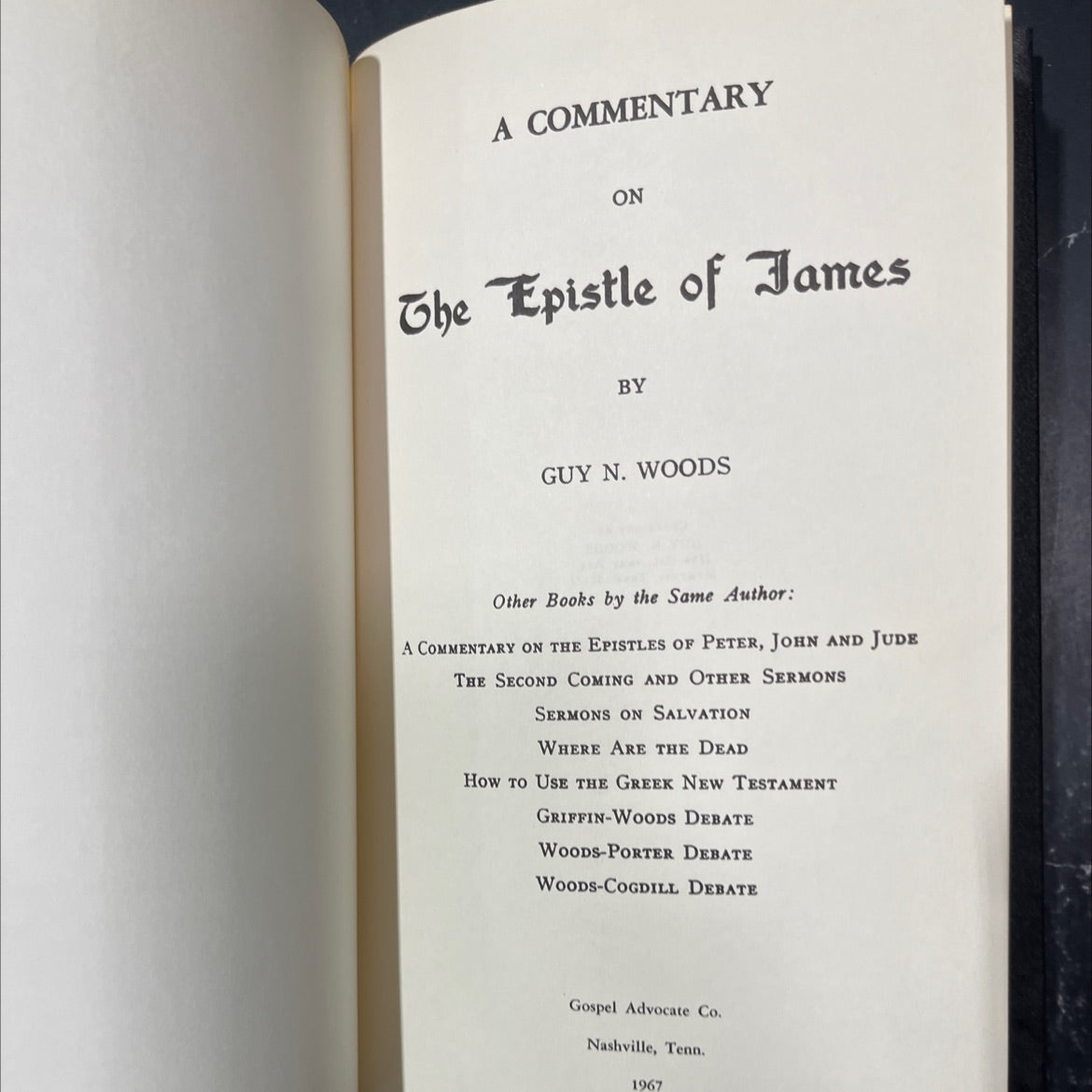 a commentary on the epistle of james book, by guy n. woods, 1967 Hardcover image 2