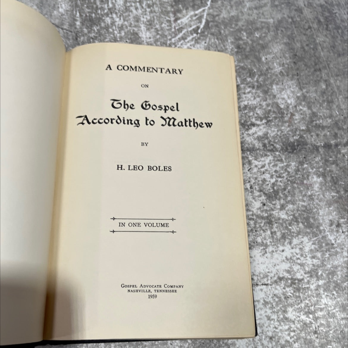 a commentary on the gospel according to matthew book, by h. leo boles, 1959 Hardcover image 2