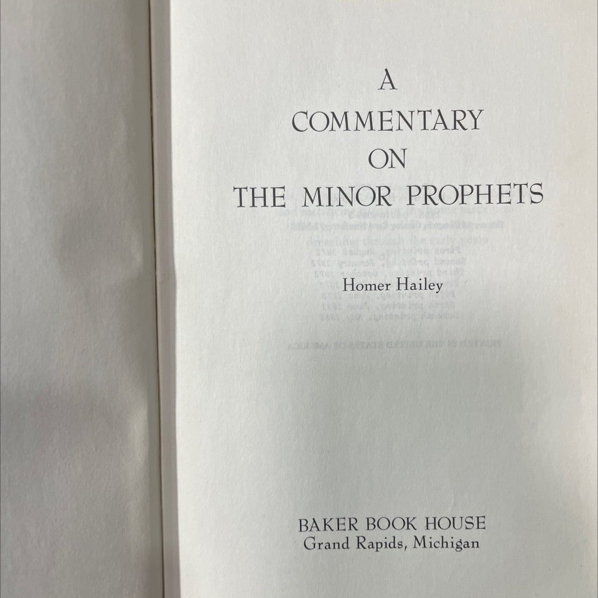 a commentary on the minor prophets book, by homer hailey, 1983 Hardcover image 2