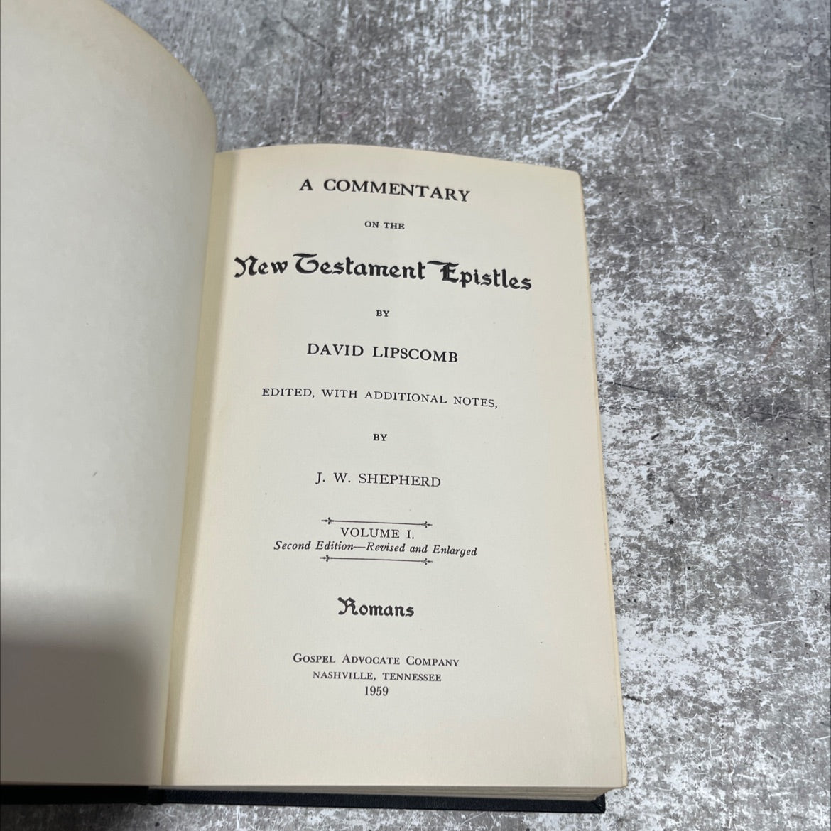 a commentary on the new testament epistles book, by david lipscomb, 1959 Hardcover image 2