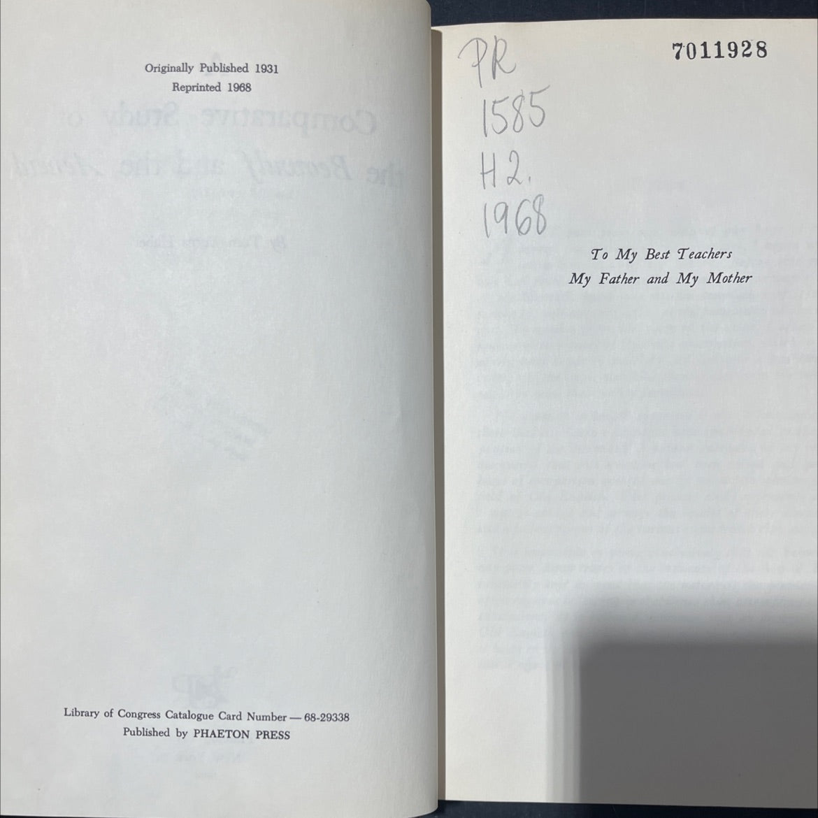 a comparative study of the beowulf and the aeneid book, by tom burns haber, 1968 Hardcover image 3