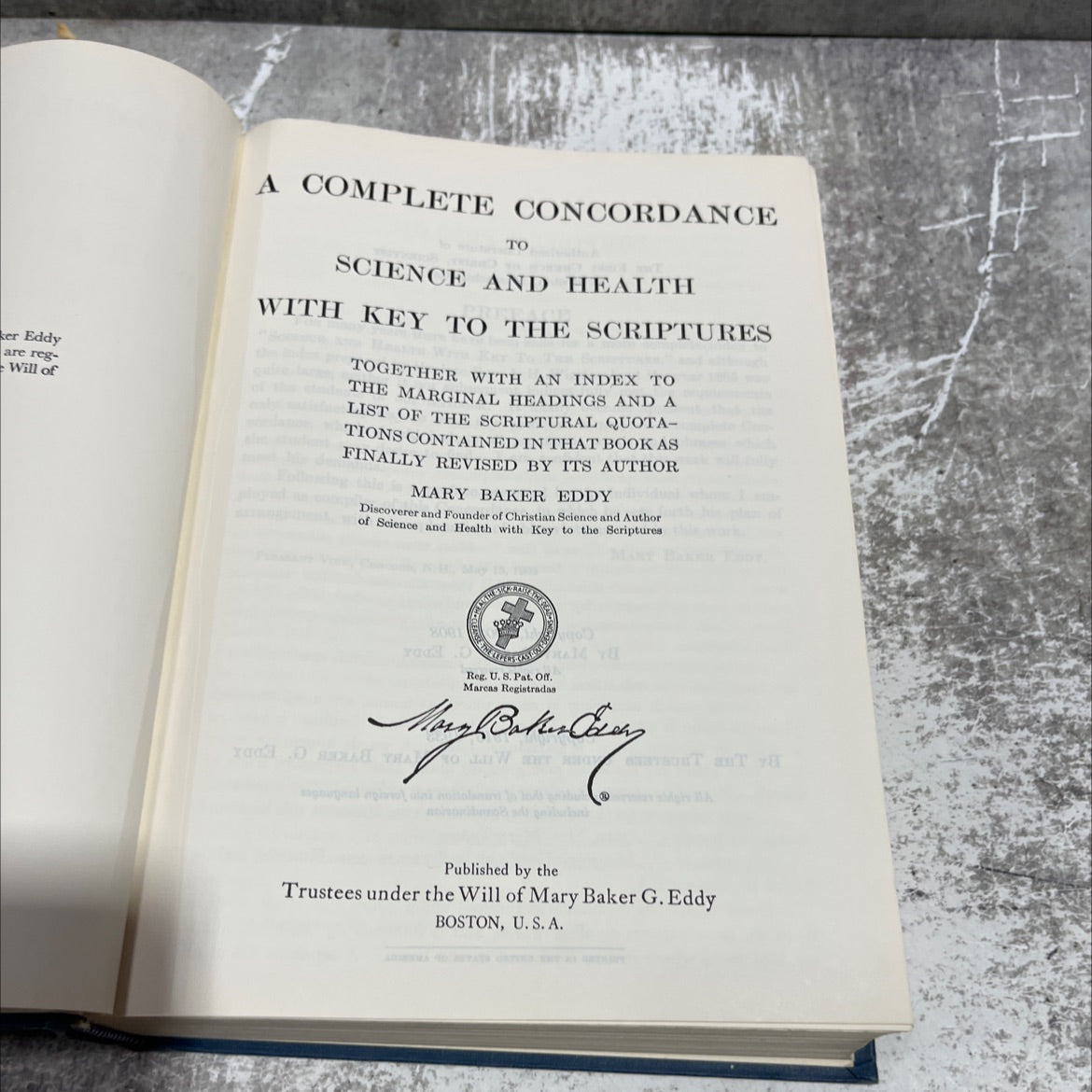a complete concordance to science and health with key to the scriptures book, by mary baker eddy, 1933 Hardcover image 2