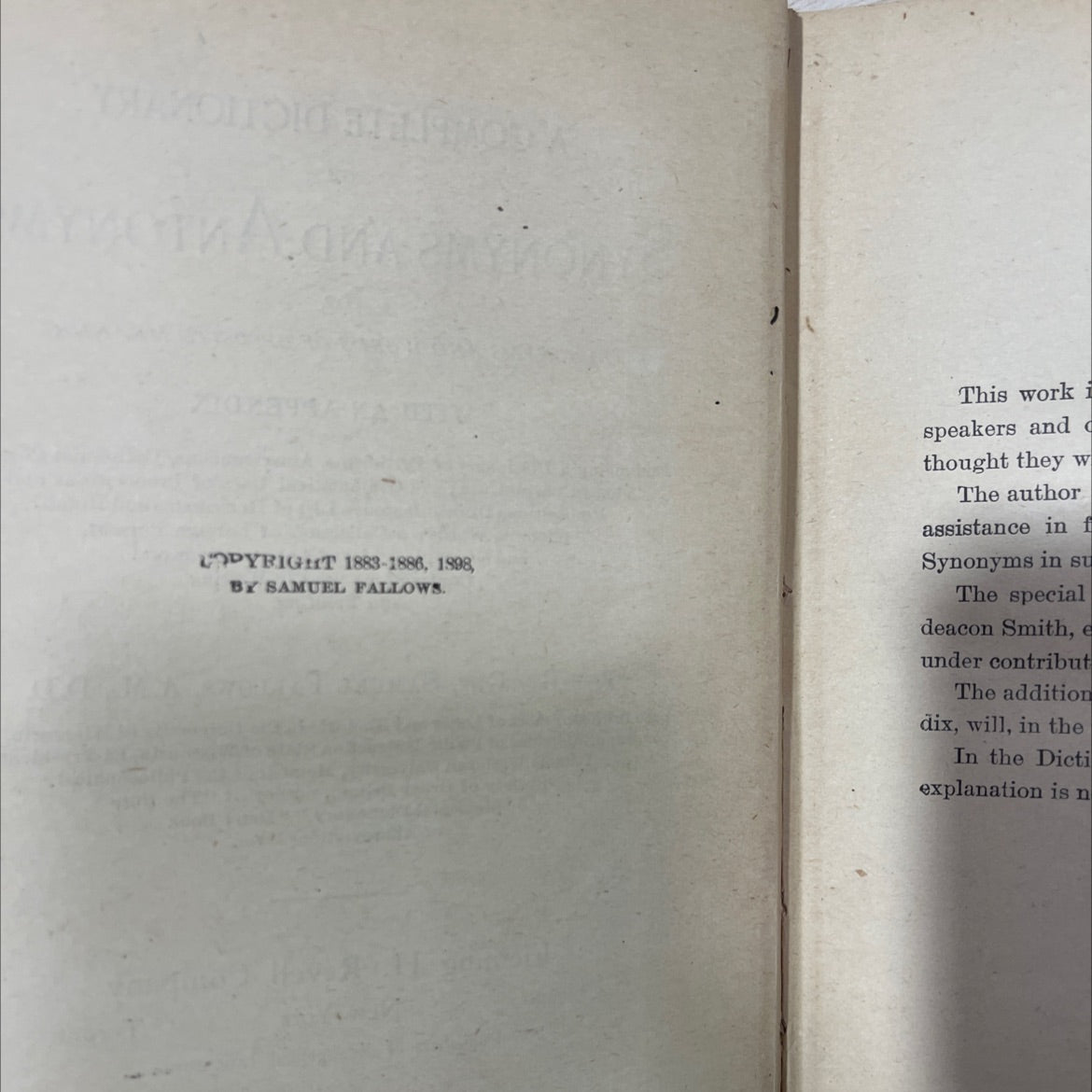 a complete dictionary of synonyms and antonyms, or synonyms and words of opposite meaning book, by samuel fallows, 1998 image 3