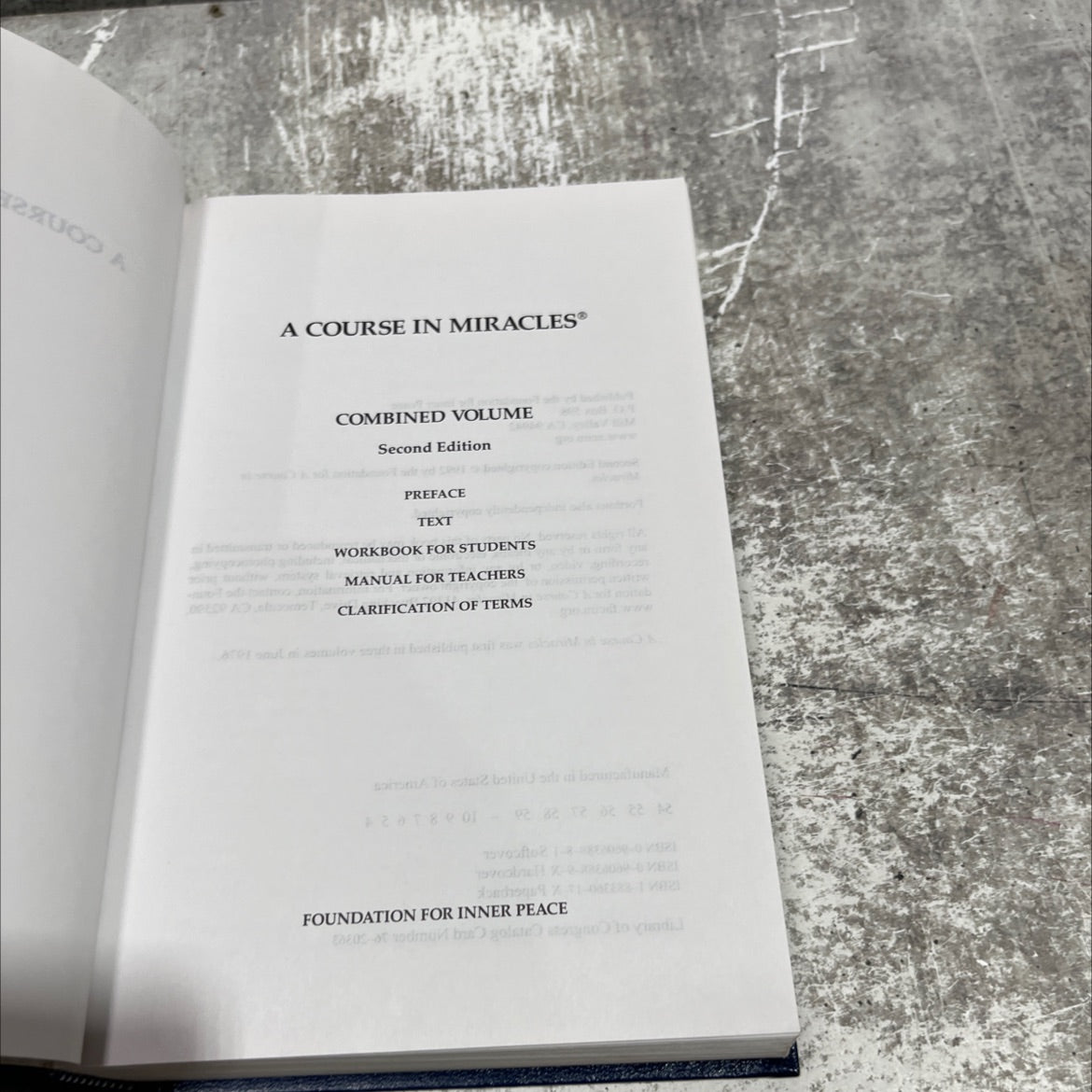 a course in miracles combined volume book, by unknown, 1992 Hardcover image 2