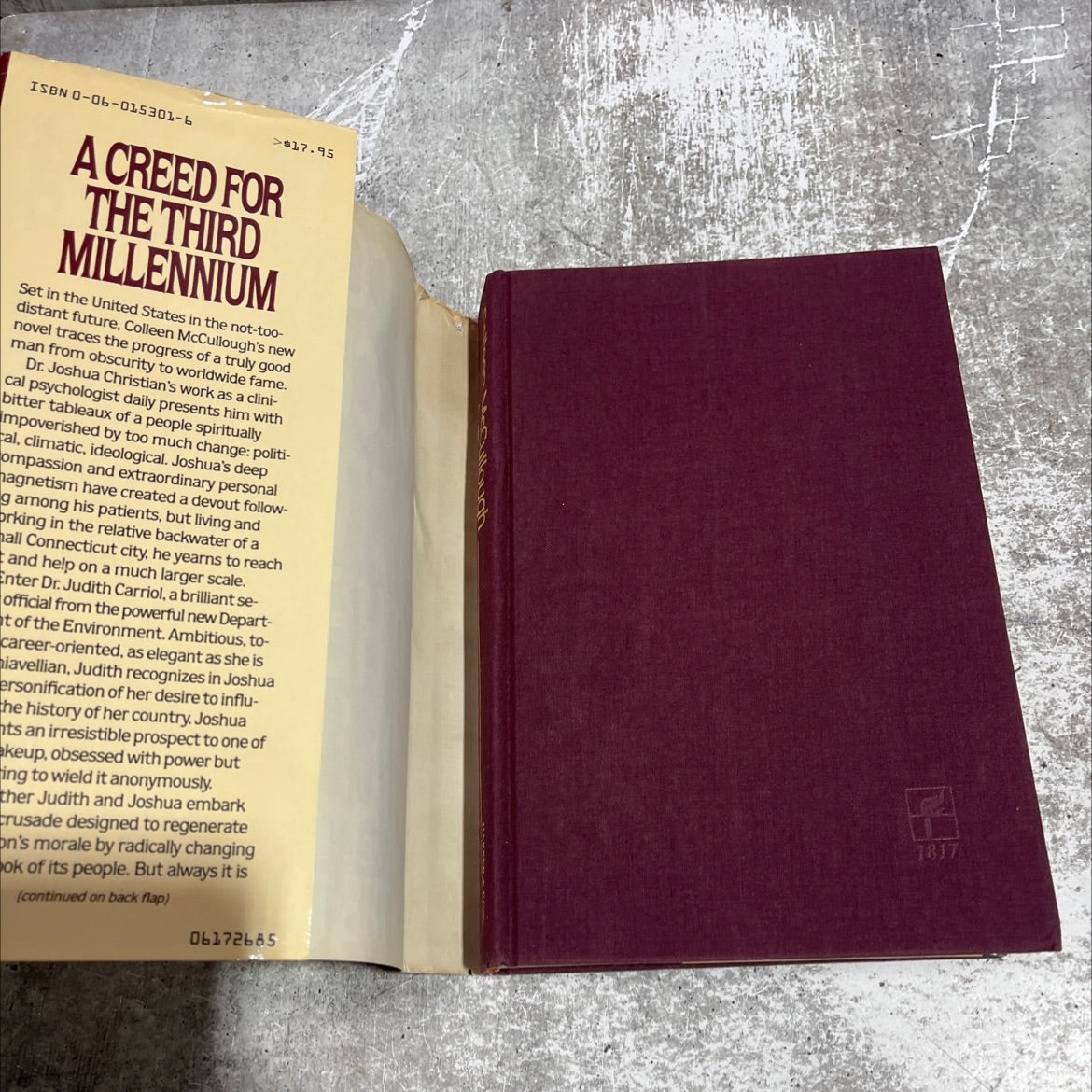 a creed for the third millennium book, by Colleen McCullough, 1985 Hardcover image 4