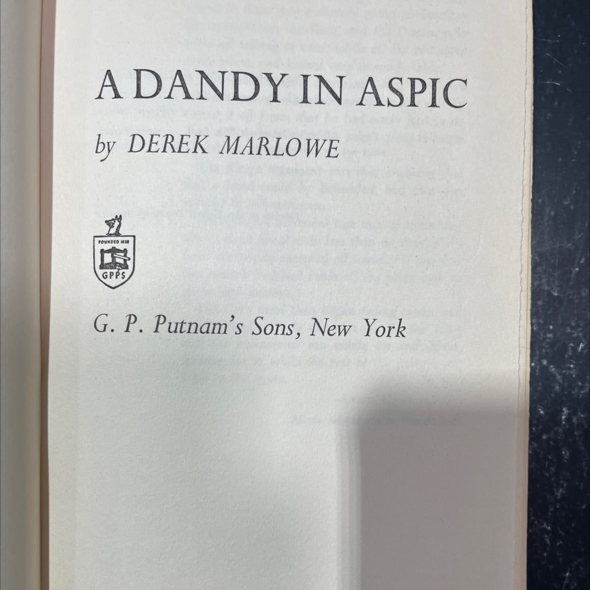 a dandy in aspic book, by derek marlowe, 1966 Hardcover image 2