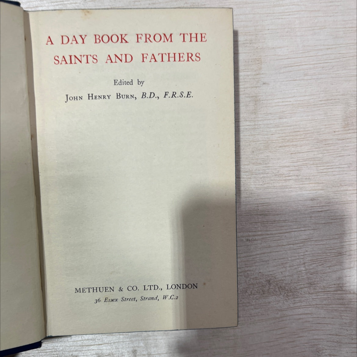 a day book from the saints and fathers book, by john henry burn, 1950 Hardcover, Vintage image 2