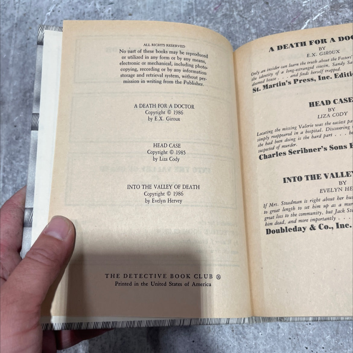 a death for a doctor book, by e.x. giroux, 1986 Hardcover image 3