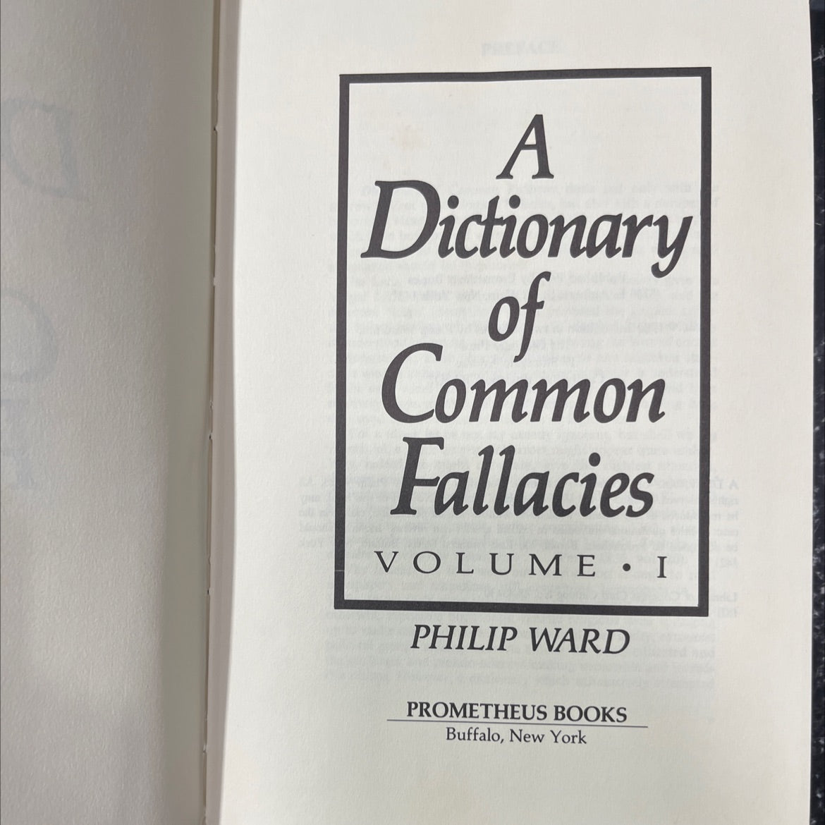 a dictionary of common fallacies book, by philip ward, 1988 Hardcover image 2