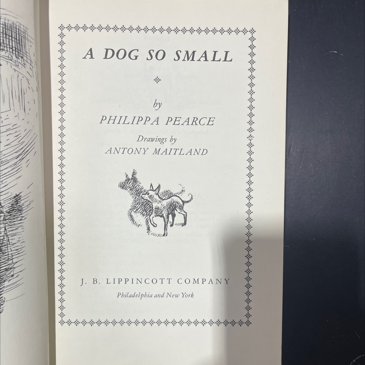 a dog so small book, by philippa pearce, 1962 Hardcover image 2