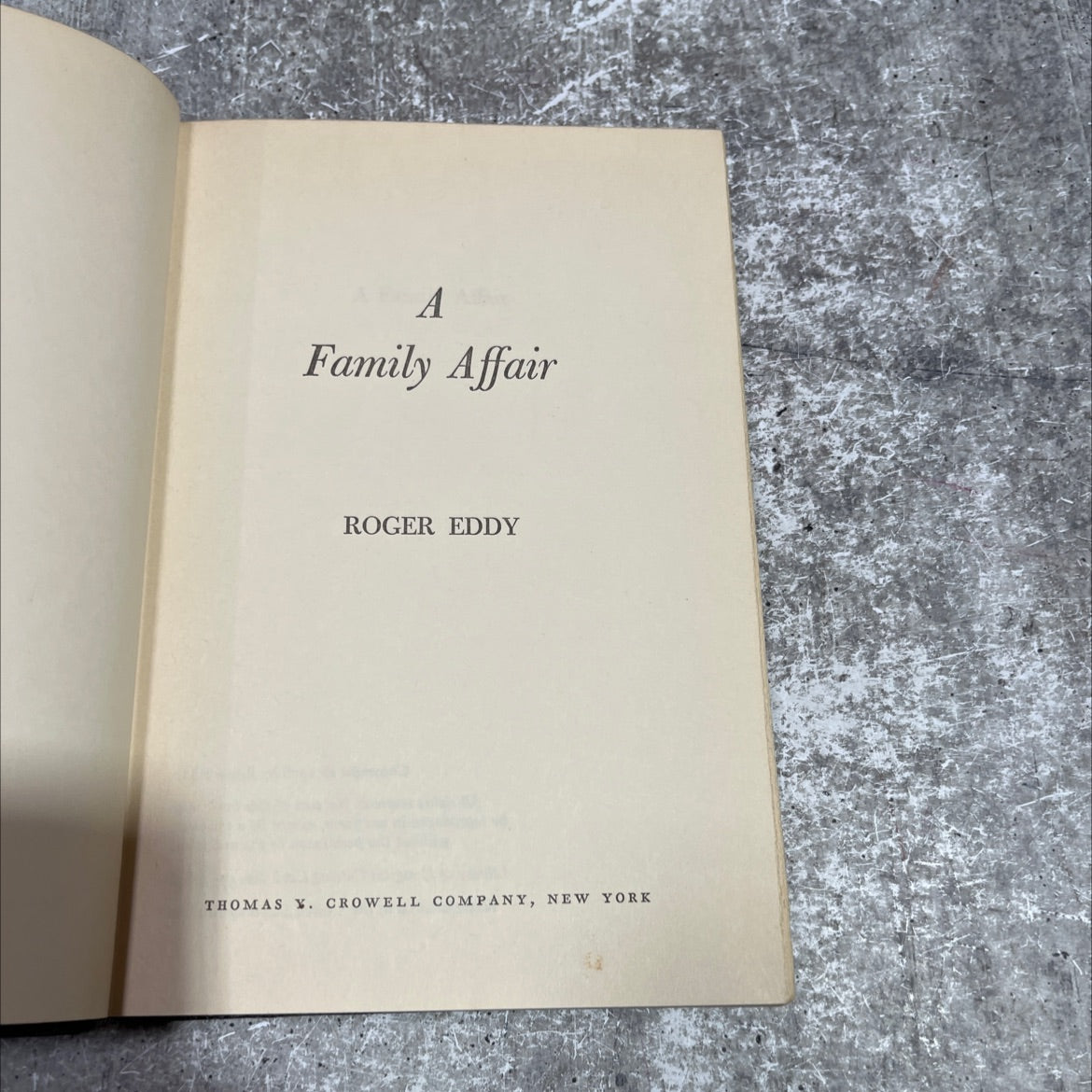 a family affair book, by roger eddy, 1958 Hardcover image 2