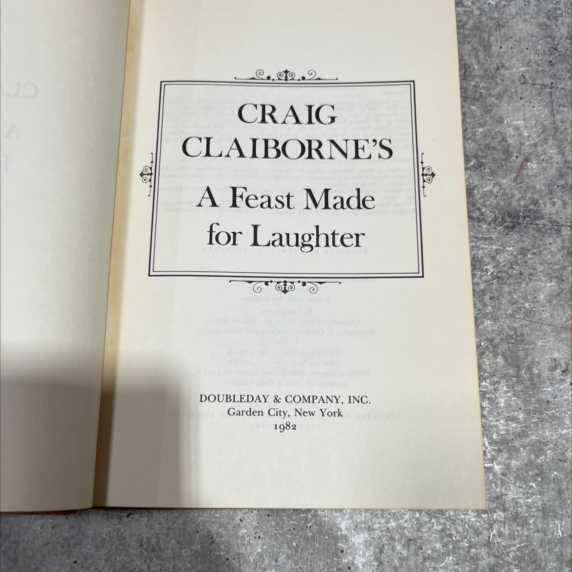 a feast made for laughter book, by craig claiborne, 1982 Hardcover image 2