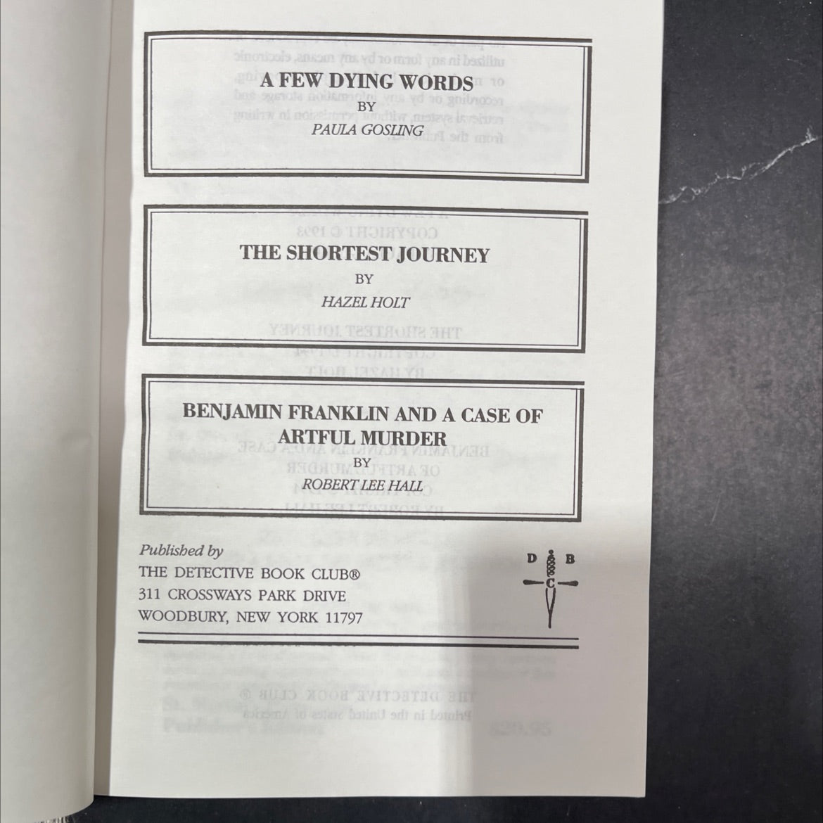 a few dying words book, by paula gosling, 1993 Hardcover image 2
