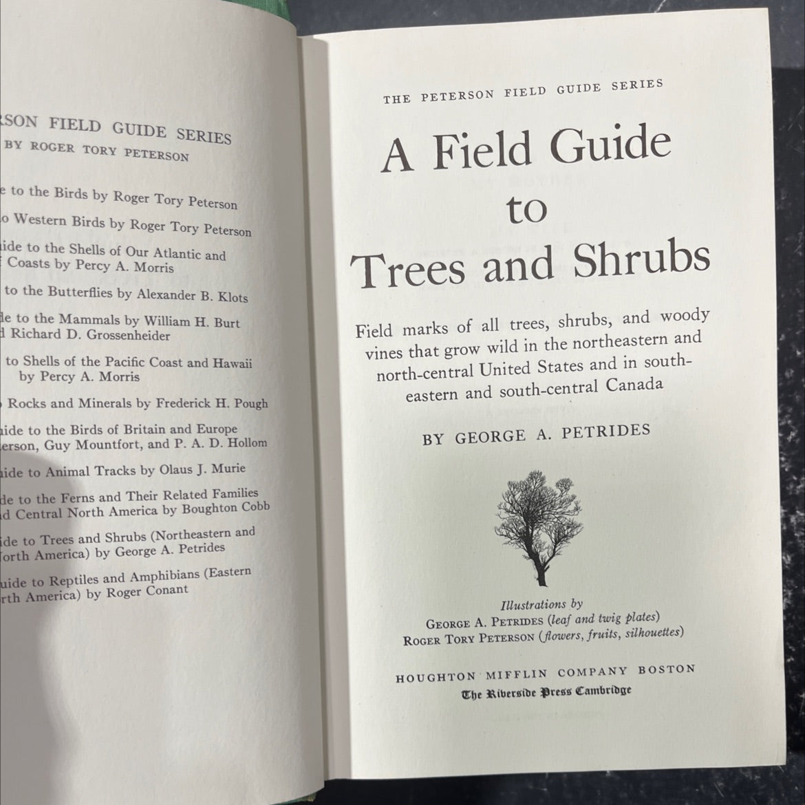 a field guide to trees and shrubs book, by george a. petrides, 1958 Hardcover image 2