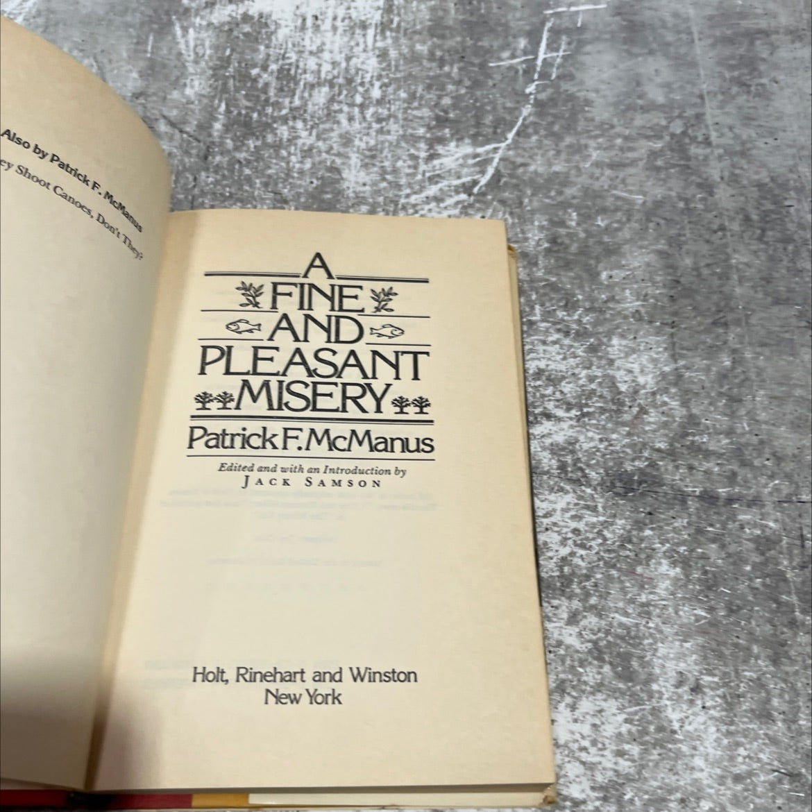 SIGNED a fine and pleasant misery book, by Patrick F. McManus, 1978 Hardcover, Vintage image 2
