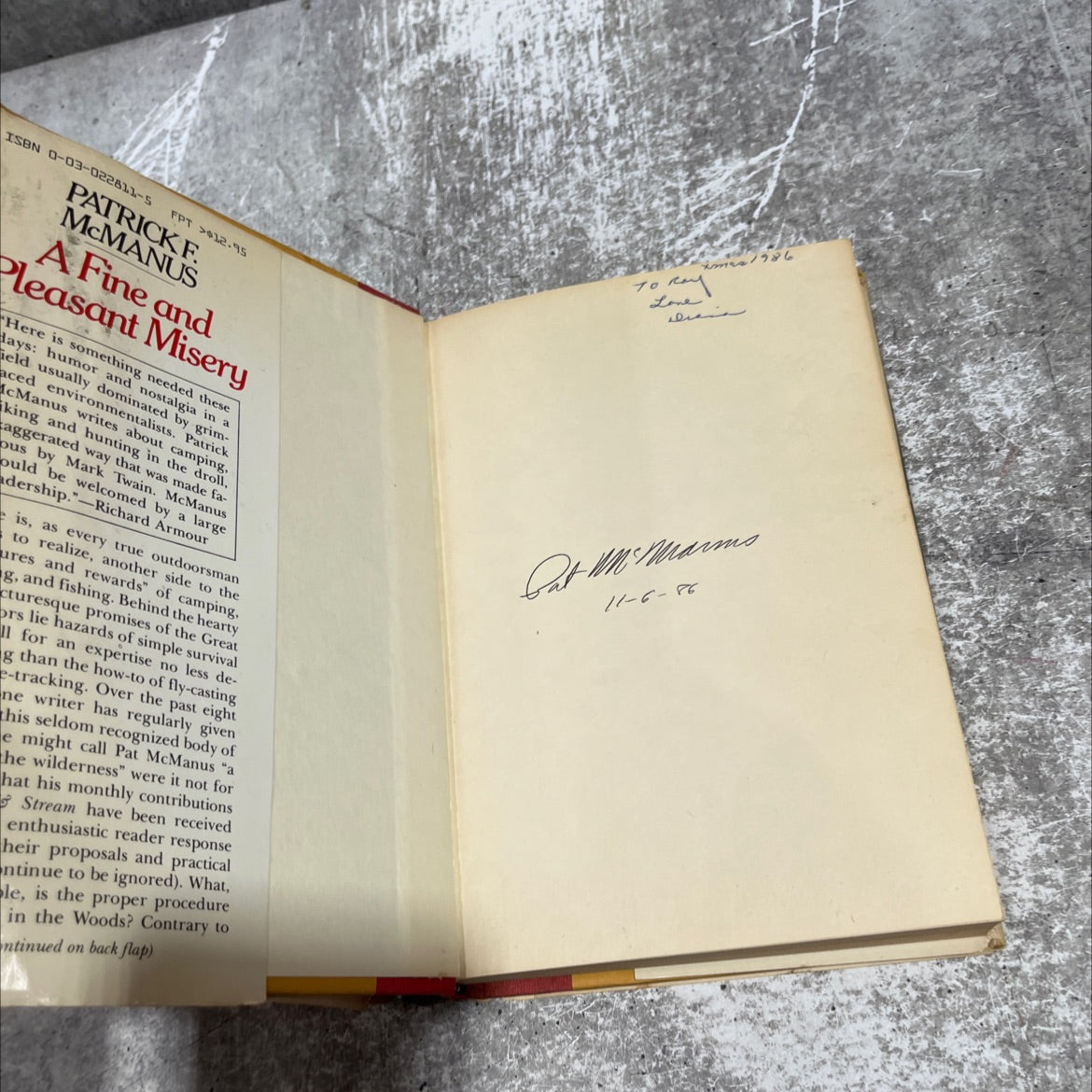 SIGNED a fine and pleasant misery book, by Patrick F. McManus, 1978 Hardcover, Vintage image 4