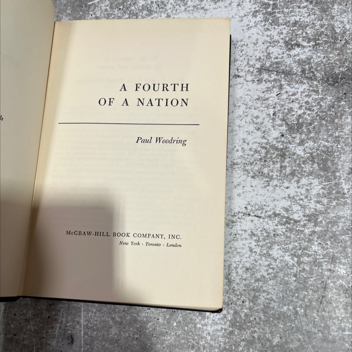 a fourth of a nation book, by paul woodring, 1957 Hardcover image 2