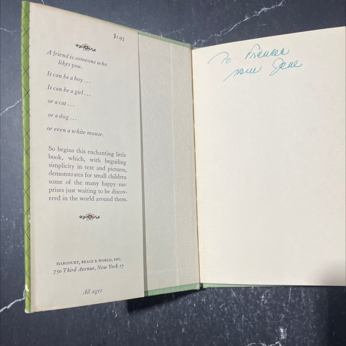 a friend is someone who likes you book, by joan walsh anglund, 1958 Hardcover image 4