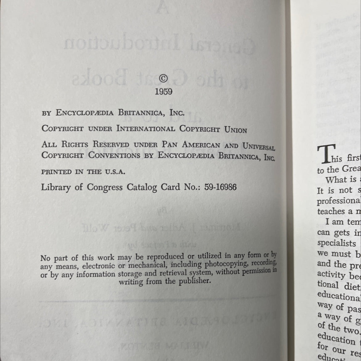 a general introduction to the great books and to a liberal education book, by mortimer j. adler and peter wolff, 1959 image 3