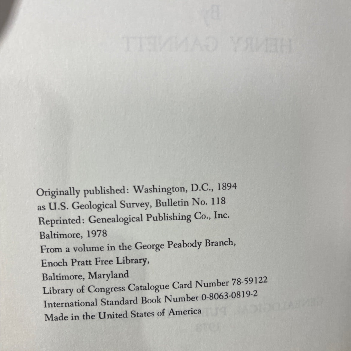 a geographic dictionary new jersey book, by henry gannett, 1978 Hardcover image 3